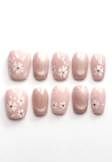 Blush Floral Press On Nails