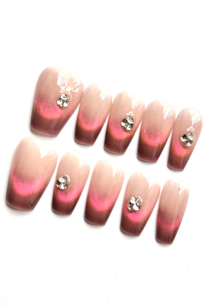 Rose Ombre Press On Nails