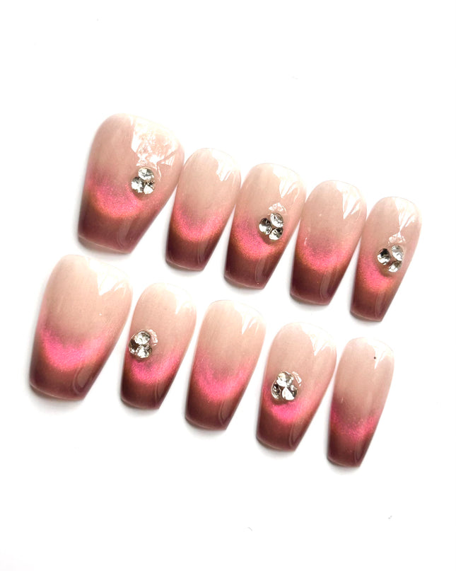 Rose Ombre Press On Nails