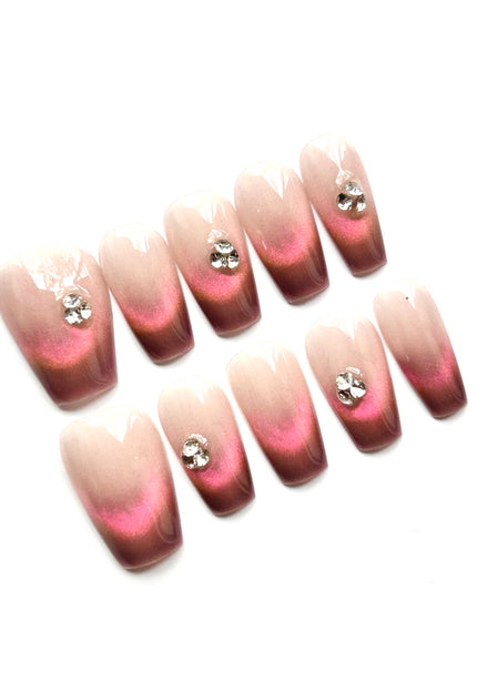 Rose Ombre Press On Nails