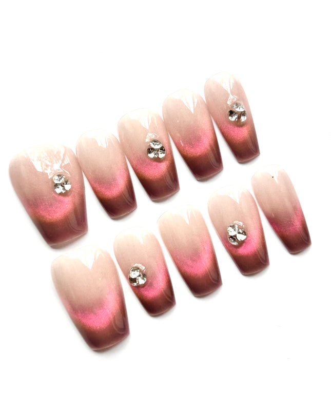 Rose Ombre Press On Nails
