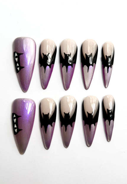 Cat Eye Bat Press On Nails