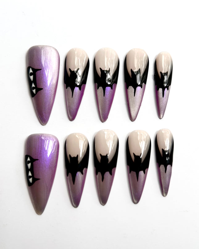 Cat Eye Bat Press On Nails