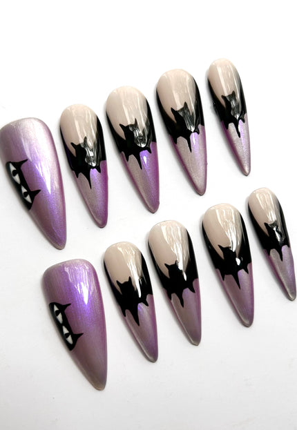 Cat Eye Bat Press On Nails
