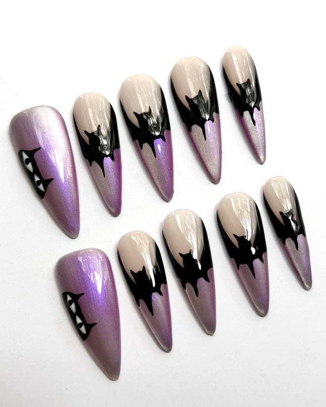 Cat Eye Bat Press On Nails