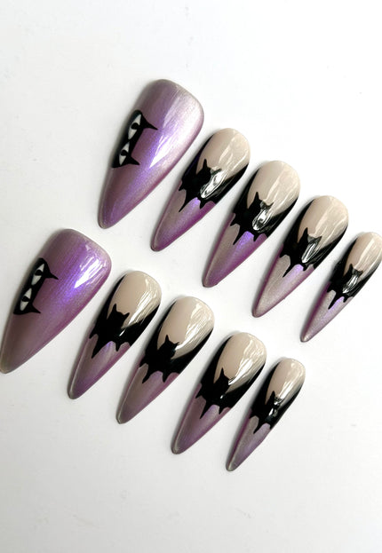 Cat Eye Bat Press On Nails