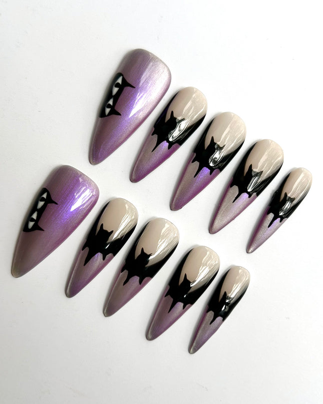 Cat Eye Bat Press On Nails