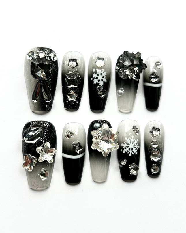 Goth Ombre Press On Nails