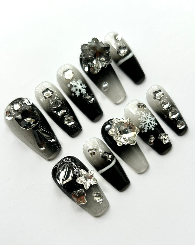 Goth Ombre Press On Nails