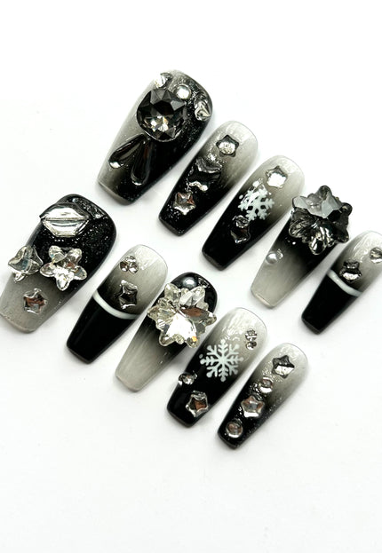 Goth Ombre Press On Nails