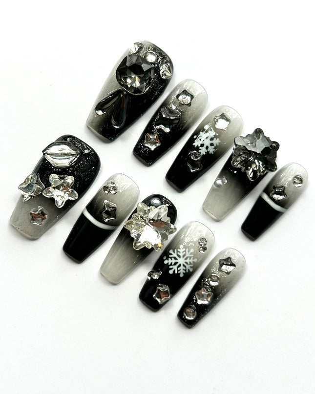 Goth Ombre Press On Nails