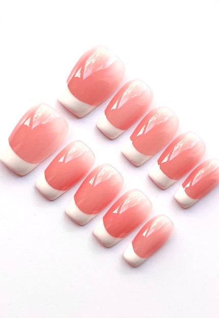 Soft French-Tip Press On Nails