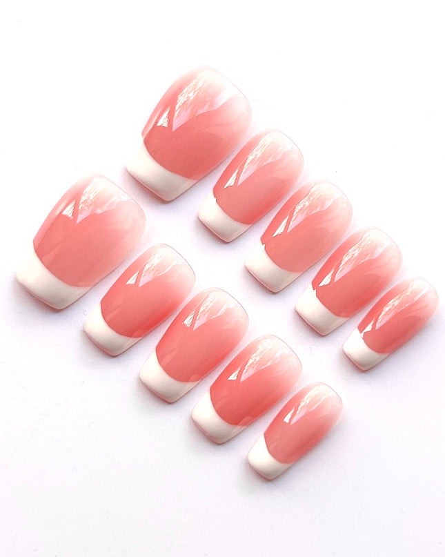 Soft French-Tip Press On Nails