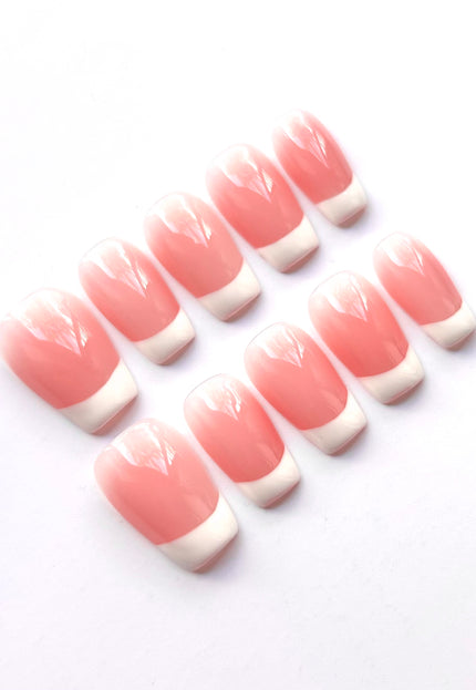 Soft French-Tip Press On Nails