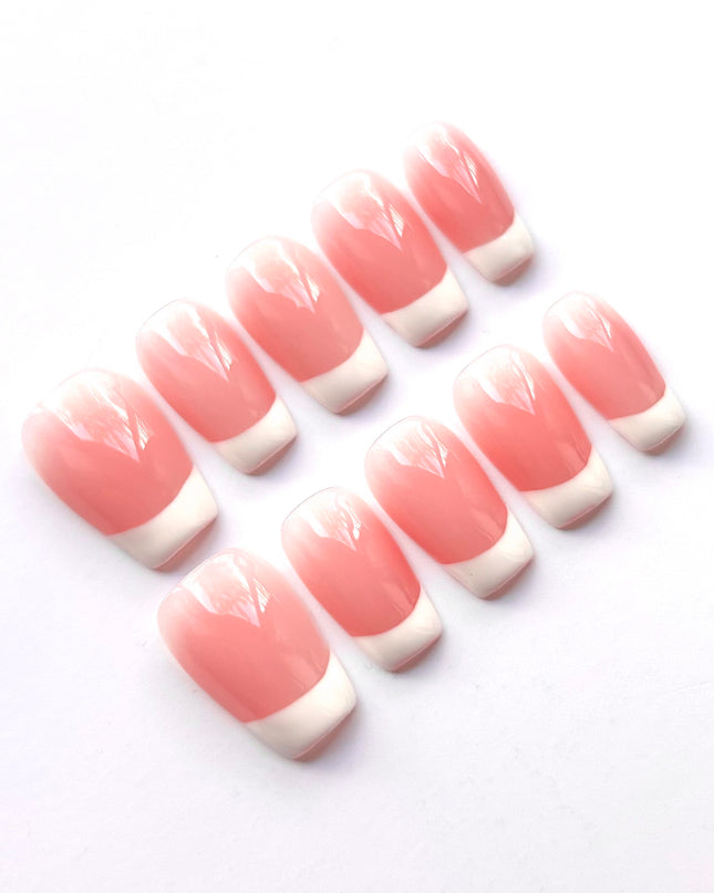 Soft French-Tip Press On Nails
