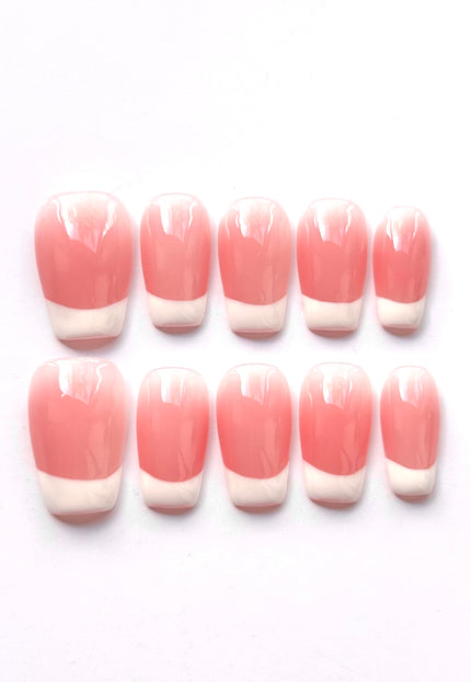 Soft French-Tip Press On Nails