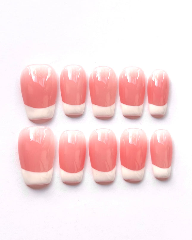 Soft French-Tip Press On Nails