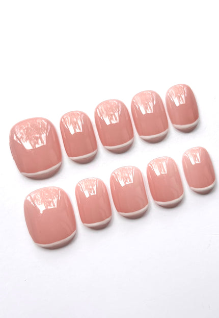 Pink French Press On Nails