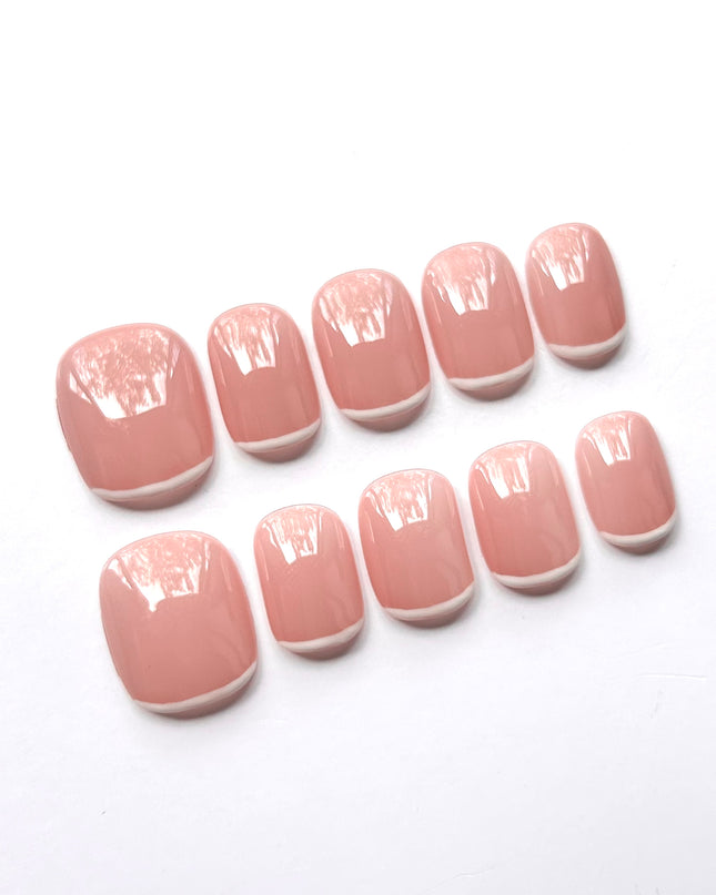 Pink French Press On Nails