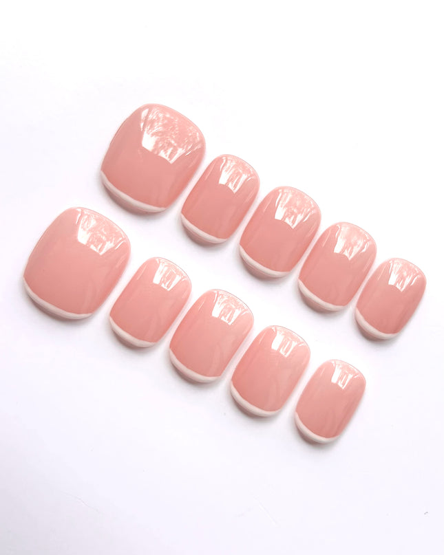 Pink French Press On Nails