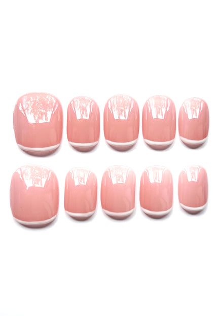 Pink French Press On Nails