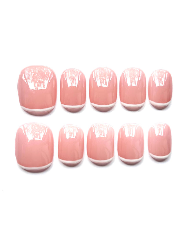 Pink French Press On Nails