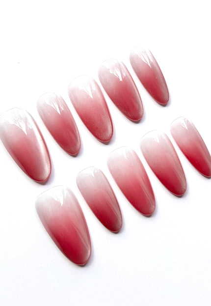 Pink Ombre Almond Press On Nails