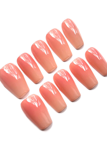 Peach Ombre Press On Nails