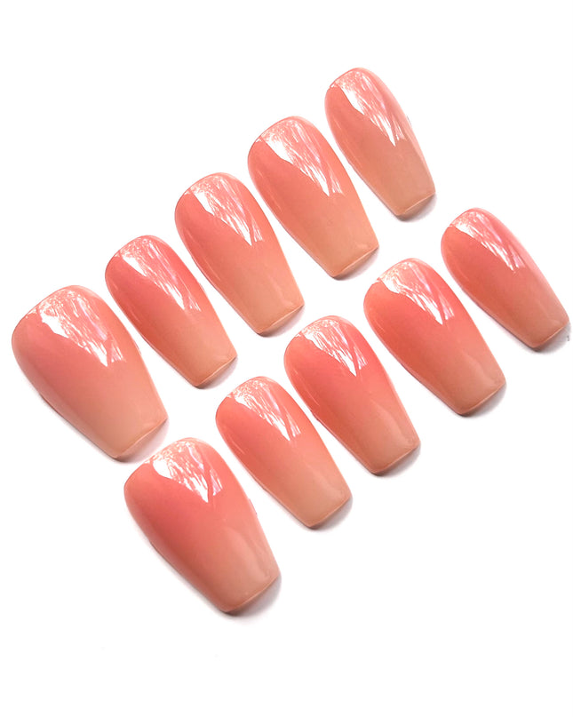 Peach Ombre Press On Nails