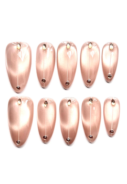 Nude Cat Eye Press On Nails