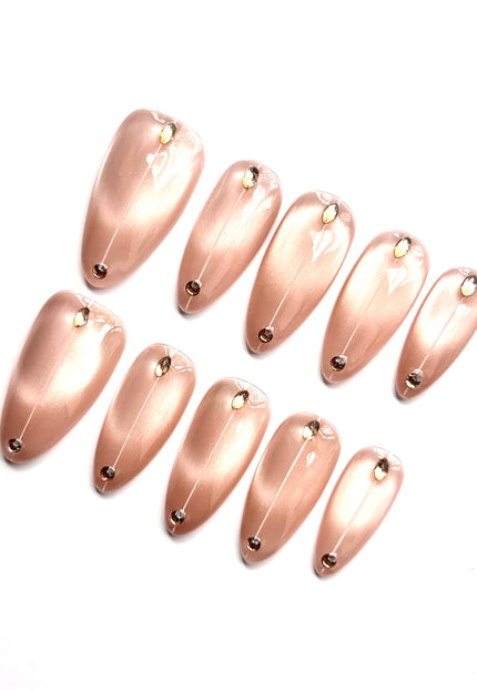 Nude Cat Eye Press On Nails