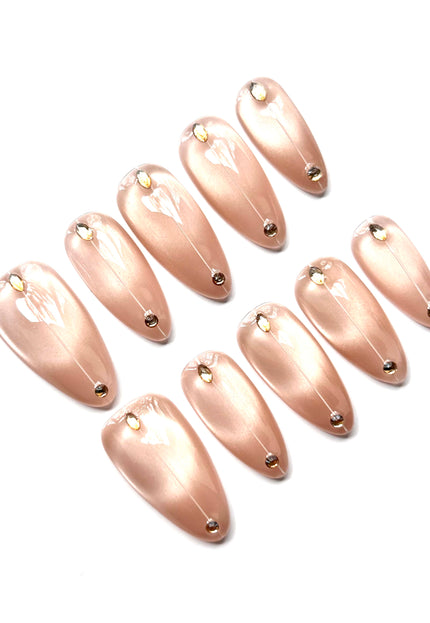 Nude Cat Eye Press On Nails