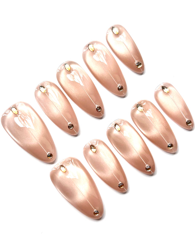 Nude Cat Eye Press On Nails