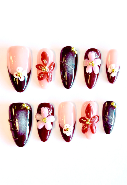 3D Flower Press on Nails