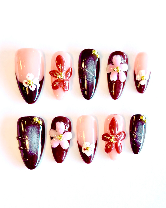 3D Flower Press on Nails