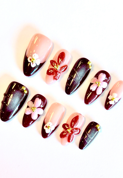 3D Flower Press on Nails