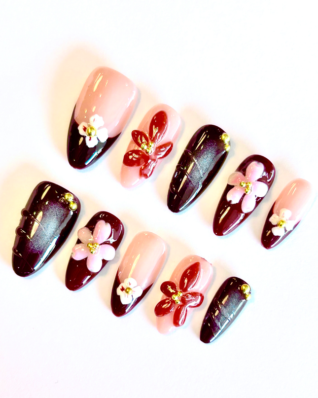 3D Flower Press on Nails