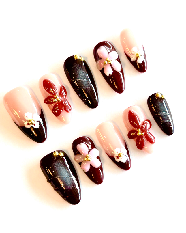 3D Flower Press on Nails
