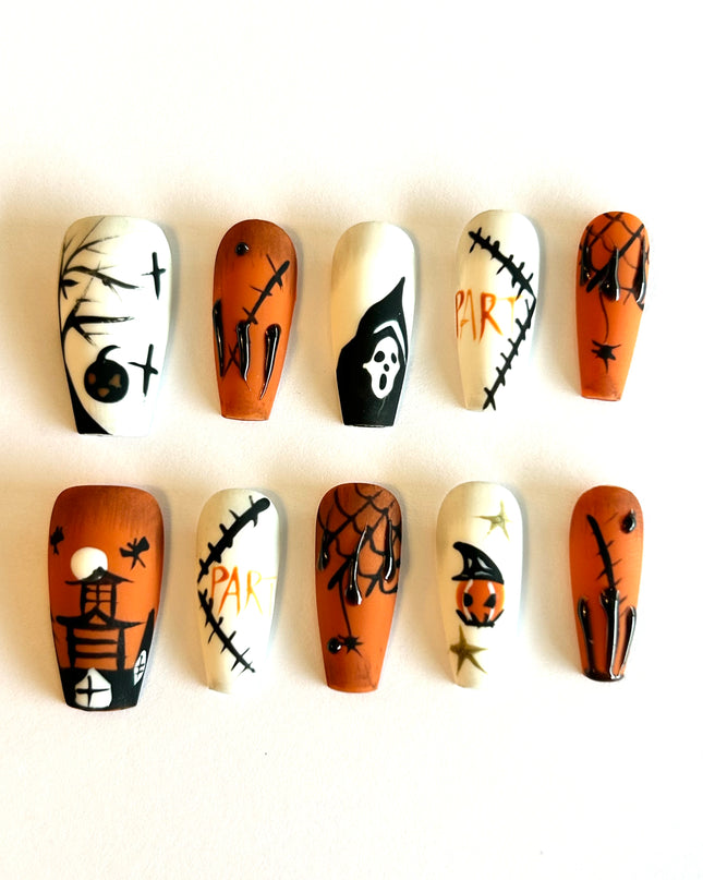 Halloween Party Press On Nails