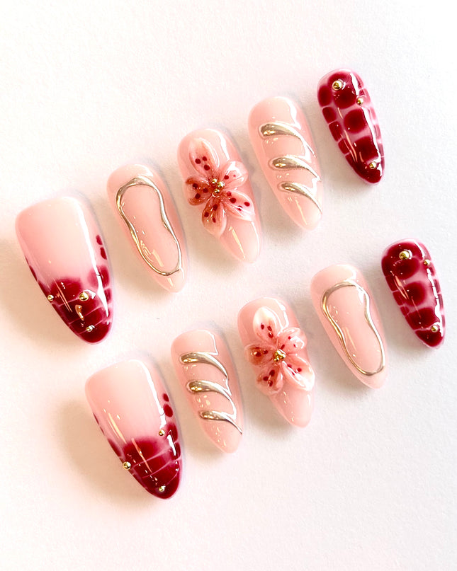 3D Floral Press on Nails