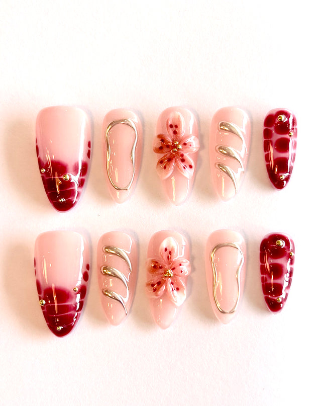 3D Floral Press on Nails