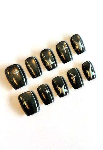 Black Cat Eye Press On Nails