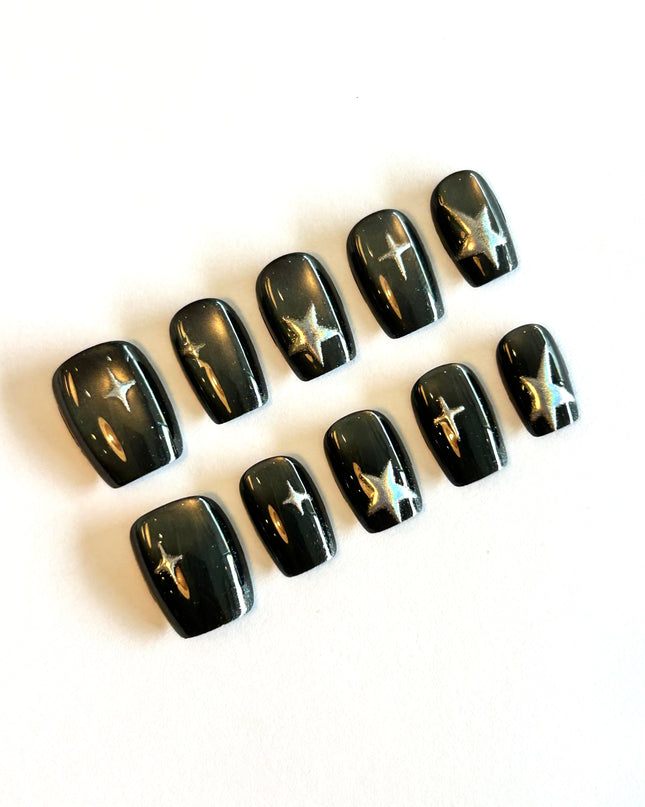 Black Cat Eye Press On Nails