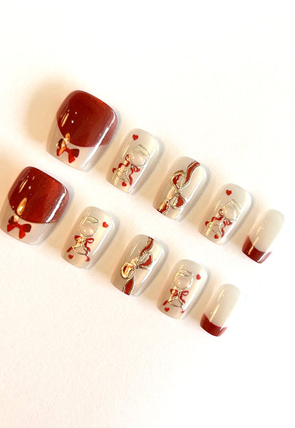 Red Heart Press on Nails