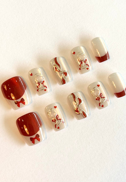 Red Heart Press on Nails