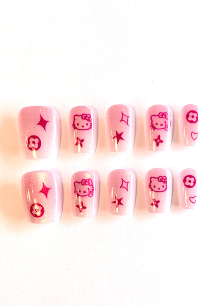 Hello Kitty Cat Eye Press On Nails