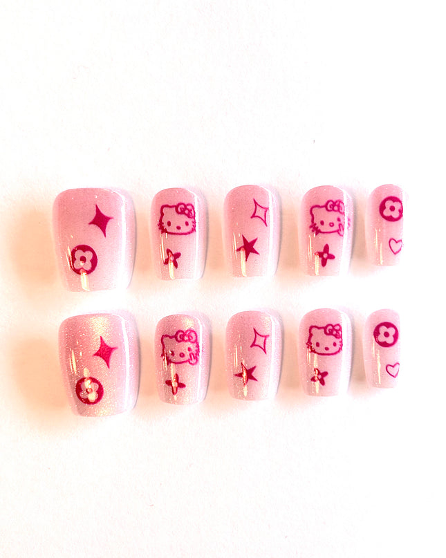 Hello Kitty Cat Eye Press On Nails