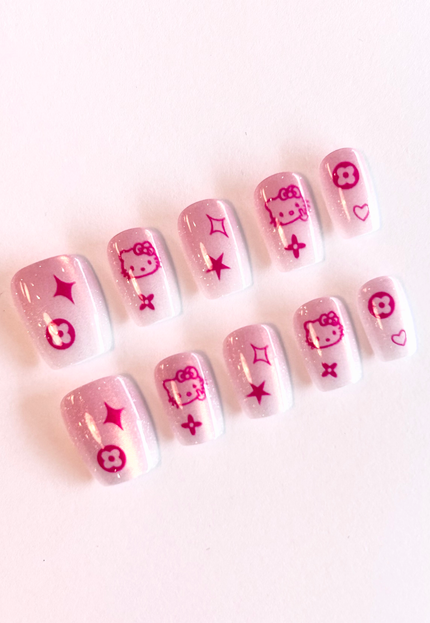 Hello Kitty Cat Eye Press On Nails
