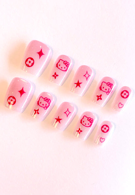 Hello Kitty Cat Eye Press On Nails