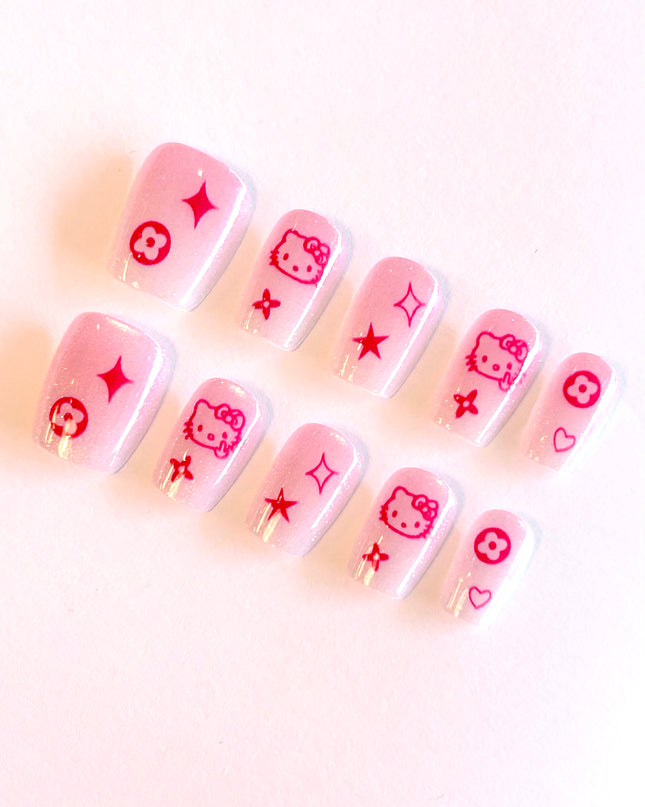 Hello Kitty Cat Eye Press On Nails